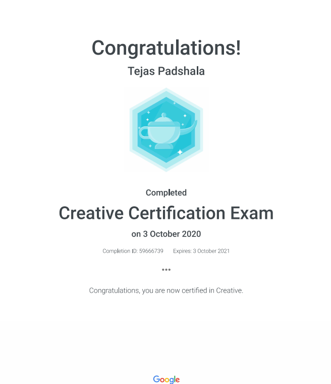 Creative Certification Exam