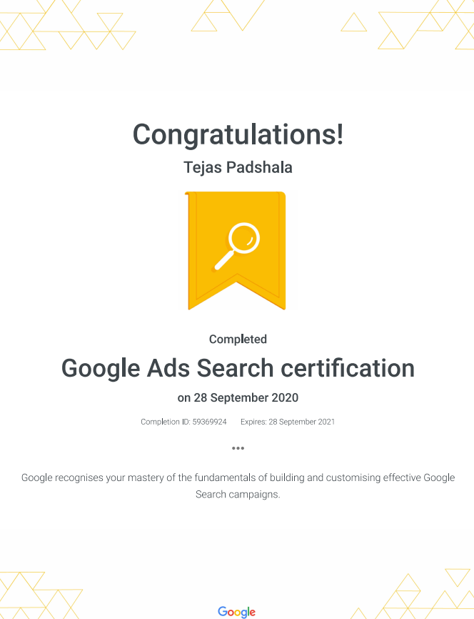 google Ads Search Certification