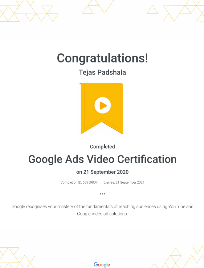 Google Ads Video Certification